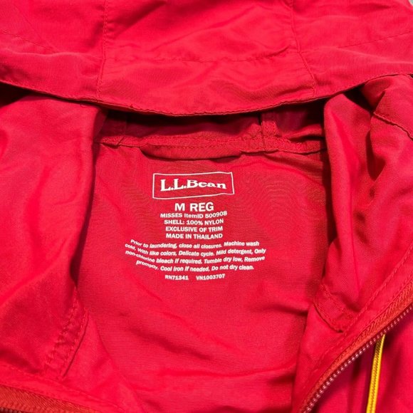 L.L. Bean Jacket Men's Sz M 1/2 Zip Windbreaker Hooded Anorak Red Blue - Picture 7 of 12